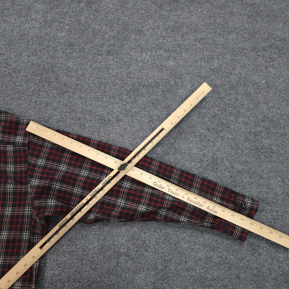Polo Sport Shirt Mens Large Red Plaid‎ Wool Blend Flannel Outdoors Ralph Lauren - Picture 10 of 11